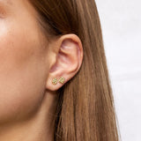 Hammered Square Stud Earrings, 18K Gold Plated