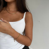 Anchor Facet Necklace, 18K Gold Plated, 4.5 mm