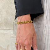 Anchor Facet Bracelet, 18K Gold Plated, 8 mm