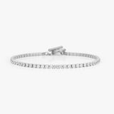 Tennis Crystal Bracelet, 925 Silver, 2 mm