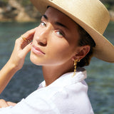 Scoria Dangler Earrings — Long 18K Gold Plated