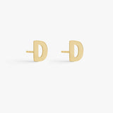 Classic Letter Stud Earrings 18K Gold Plated