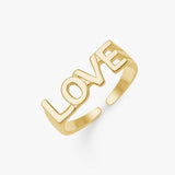 LOVE Signet Ring 18K Gold Plated