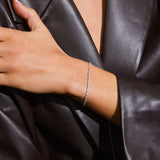 Tennis Crystal Bracelet, 925 Silver, 2 mm