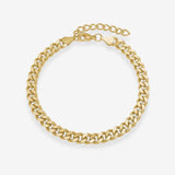 Panzer Facet Anklet, 18K Gold Plated, 7 mm