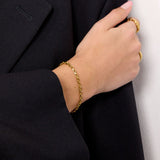 Anchor Facet Bracelet, 18K Gold Plated, 3 mm