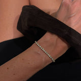 Tennis Crystal Bracelet, 18K Gold Plated, 3 mm