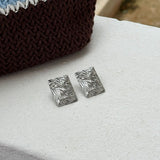 Wind Square Earrings, 925 Silver
