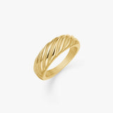 Classic Twist Dome Ring 18K Gold Plated