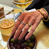 Crystal Band Ring, 18K Gold Plated, 6 mm