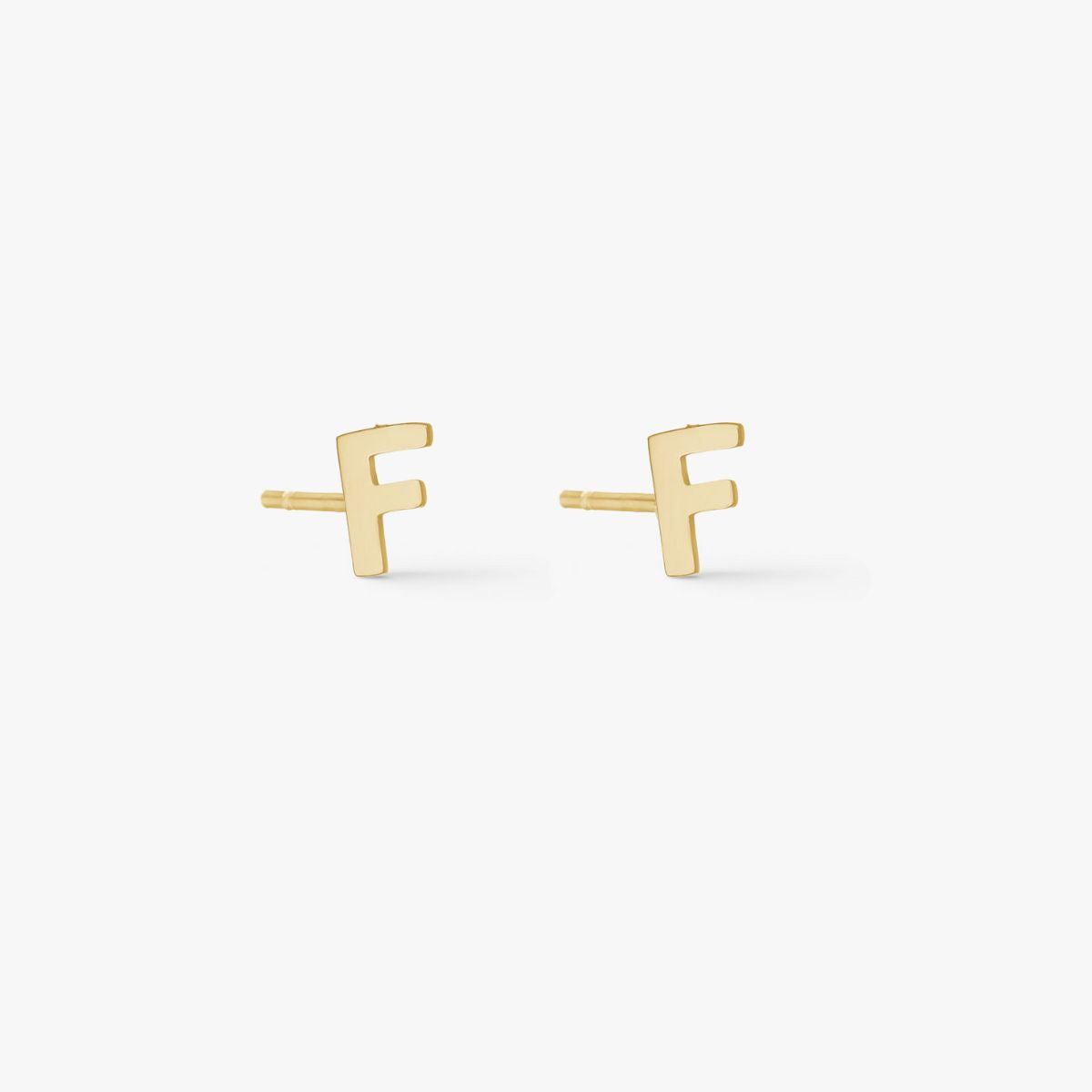 Classic Letter Stud Earrings 18K Gold Plated