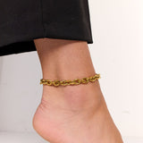 Facet Anchor Anklet, 18K Gold Plated, 8 mm