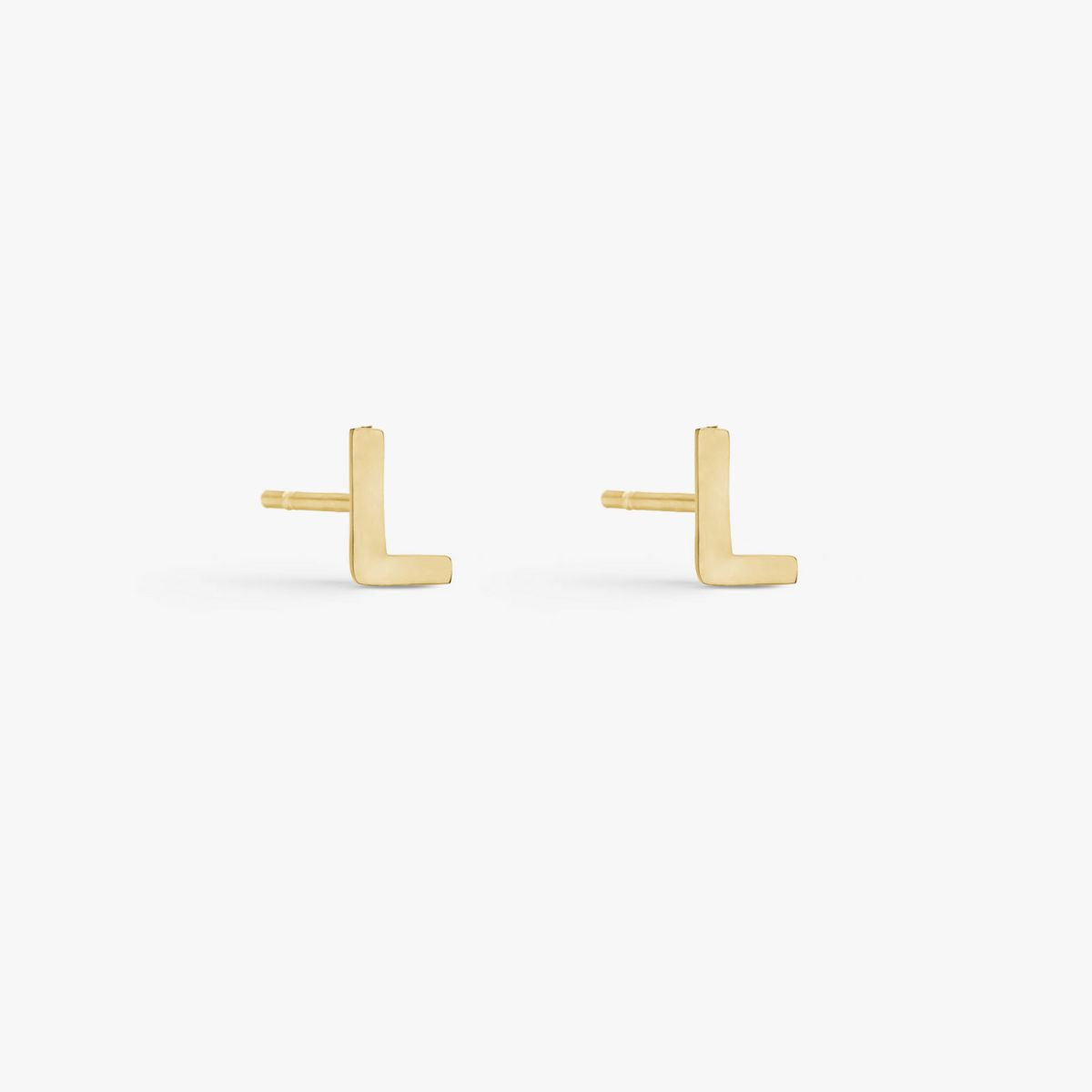 Classic Letter Stud Earrings 18K Gold Plated