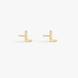 Classic Letter Stud Earrings 18K Gold Plated