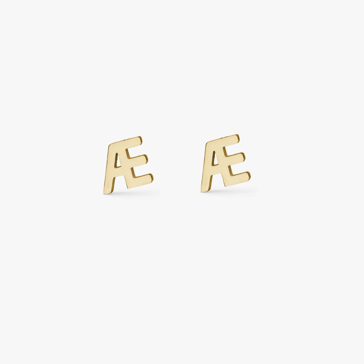 Classic Letter Stud Earrings — Mini 18K Gold Plated