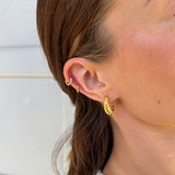 Classic Crystal Helix Hoops, 18K Gold Plated, 8 mm