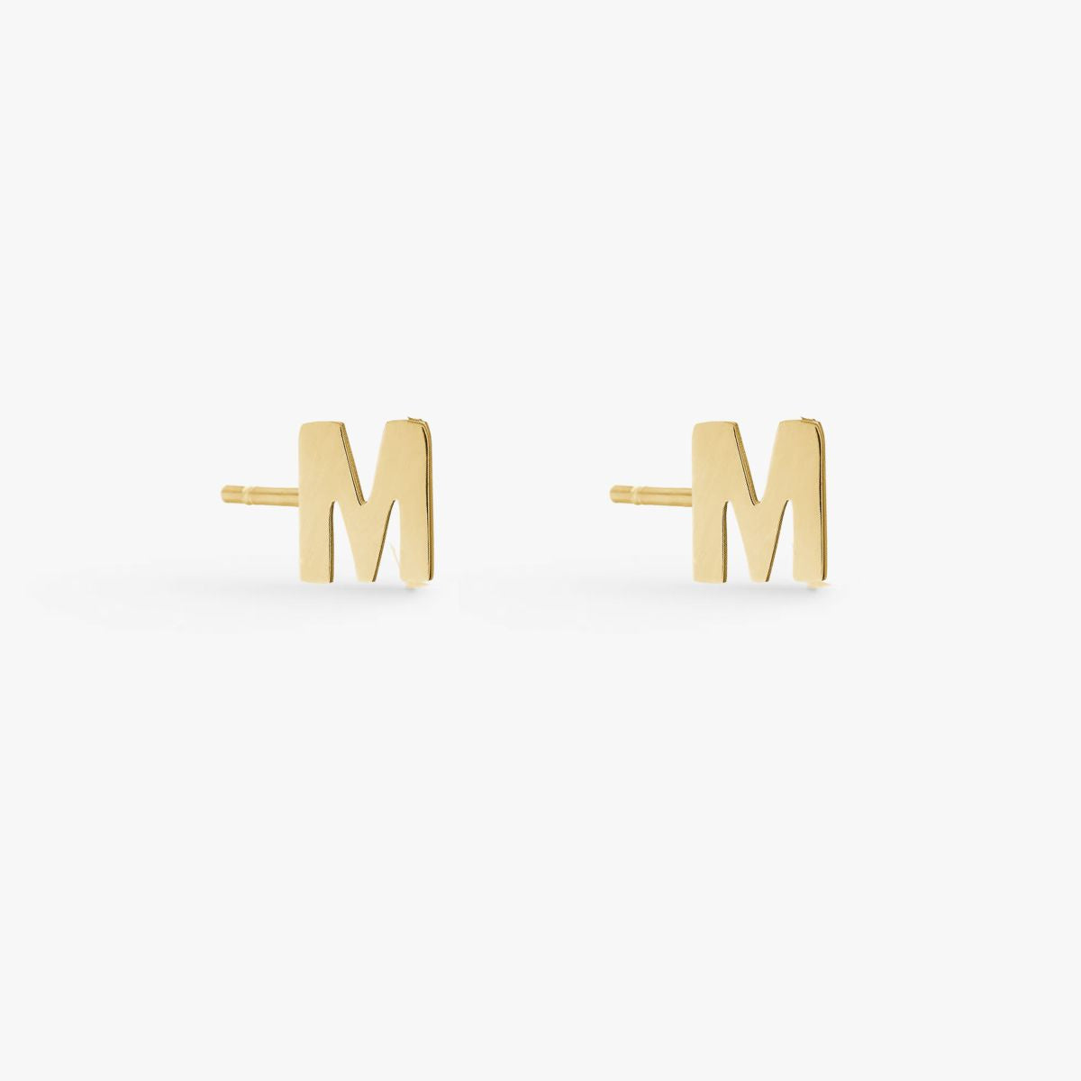 Classic Letter Stud Earrings 18K Gold Plated