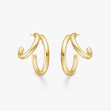 Classic Double Hoop Earrings 18K Gold Plated