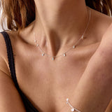 Hammered Drop Necklace 925 Silver