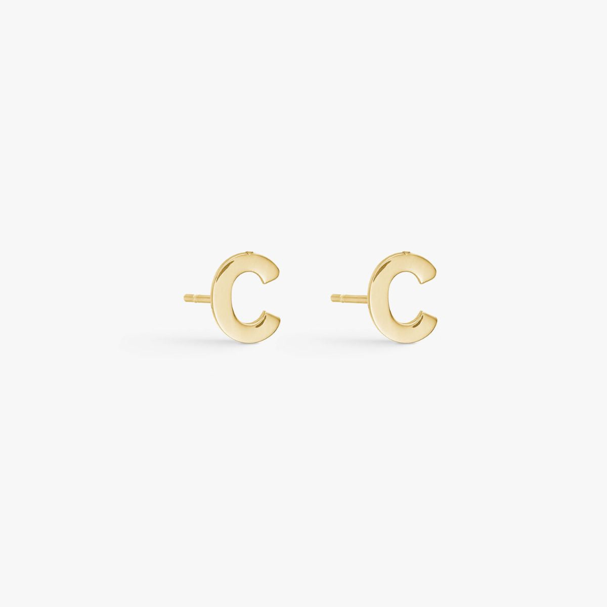 Classic Letter Stud Earrings — Mini 18K Gold Plated