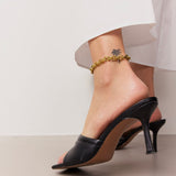 Facet Anchor Anklet, 18K Gold Plated, 8 mm