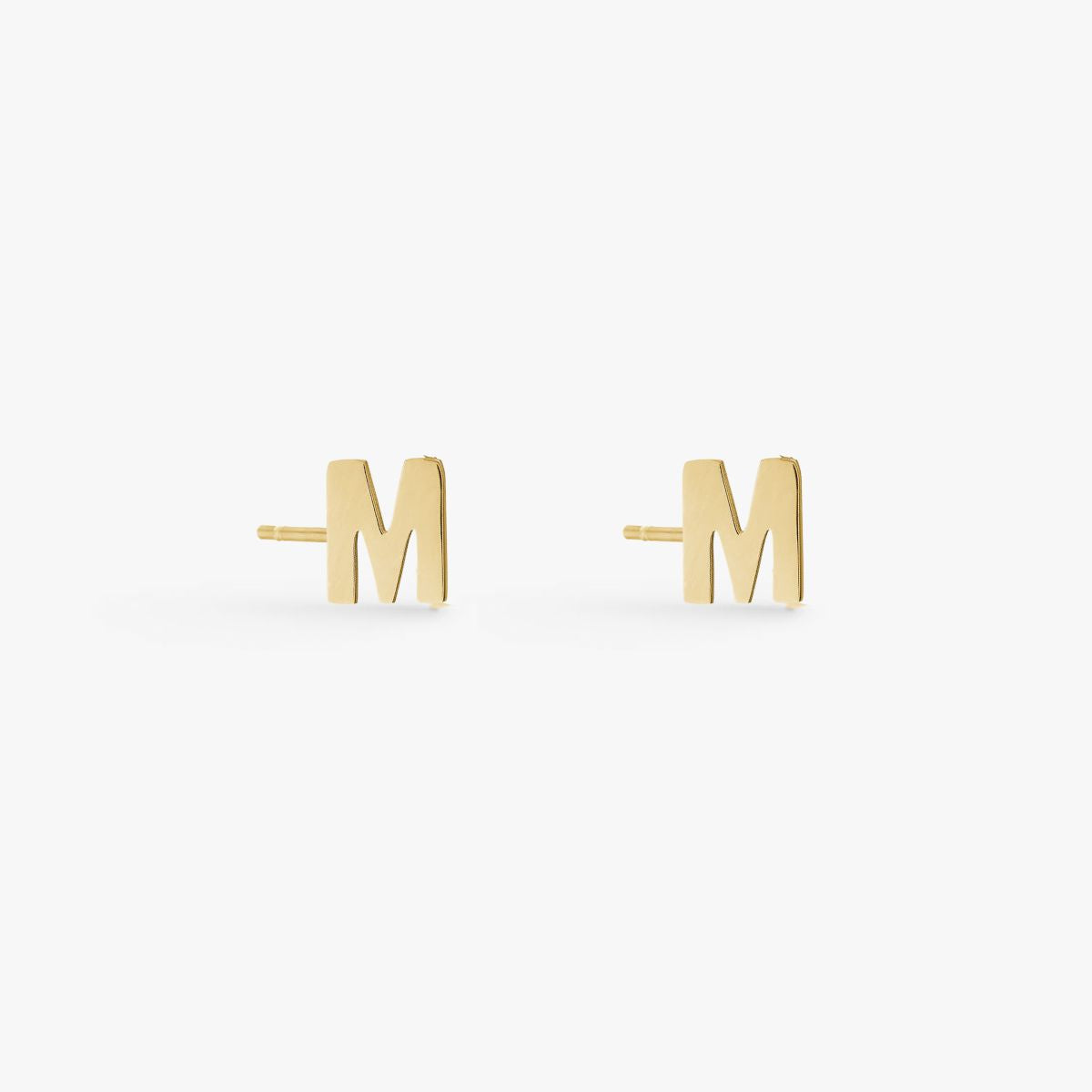 Classic Letter Stud Earrings — Mini 18K Gold Plated