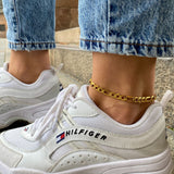 Figaro Anklet 18K Gold Plated 7 mm