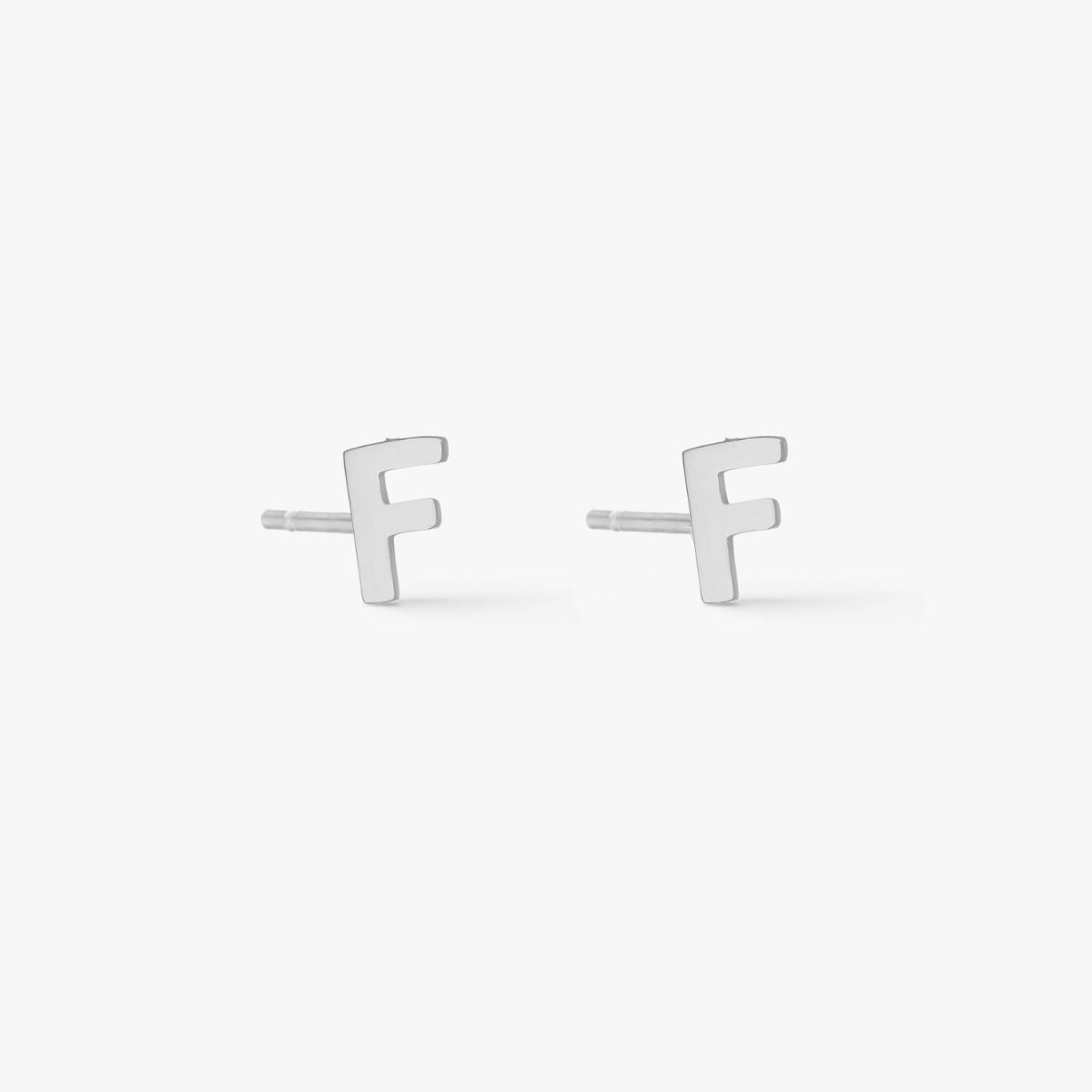 Classic Letter Stud Earrings, 925 Silver