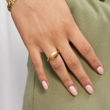 Oval Signet Ring 18K Gold Plated