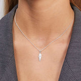 Melted Scoria Rock Necklace, 925 Silver