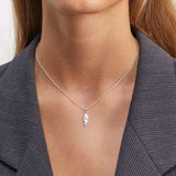 Melted Scoria Rock Necklace, 925 Silver