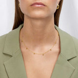 Hammered Drop Necklace 18K Gold Plated