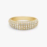 Classic Dome Pavé Crystal Ring 18K Gold Plated