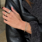 Tennis Crystal Bracelet, 18K Gold Plated, 2 mm