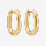 Oval Hoop Earrings — Large 18K Gold Plated · 20 mm