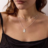 Hammered Drop Necklace 925 Silver