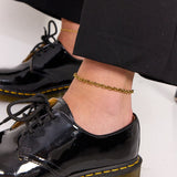 Facet Anchor Anklet, 18K Gold Plated, 4.5 mm