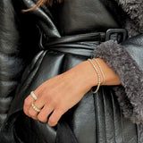 Tennis Crystal Bracelet Set, 18K Gold Plated