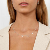 Hammered Drop Necklace 925 Silver