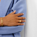 Star Oval Signet Ring 18K Gold Plated