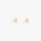 Classic Letter Stud Earrings — Mini 18K Gold Plated