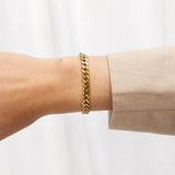 Panzer Faceted Bracelet 18K Gold Plated 7 mm