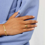 Star Oval Signet Ring 18K Gold Plated