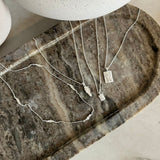 Melted Scoria Charm Necklace, 925 Silver