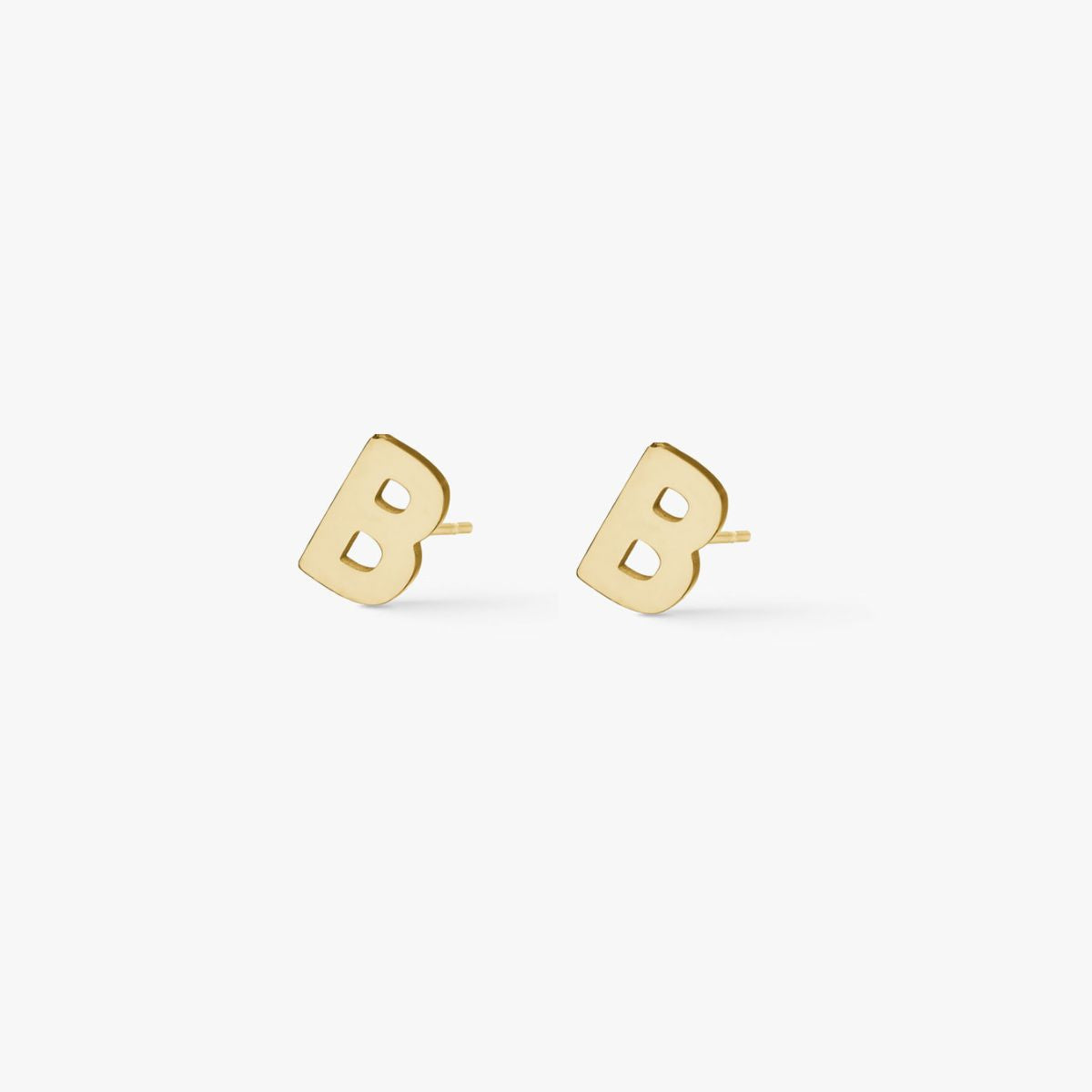 Classic Letter Stud Earrings — Mini 18K Gold Plated