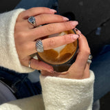 Twist Dome Crystal Ring, 925 Silver