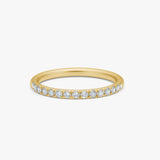 Crystal Band Ring, 18K Gold Plated, 2 mm