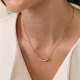 Floating Row Crystal Necklace 18K Gold Plated