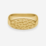 Hamret Oval Signet Ring 18K Gold Plated