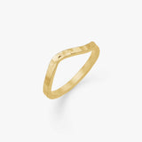 Hammered Wave Ring 18K Gold Plated 2 mm